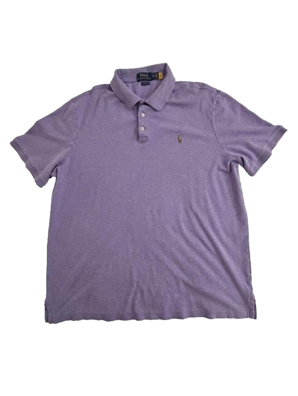 Ralph Lauren Polo Shirt Mens XL Purple Short Sleeve Adult Extra Large Pony